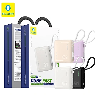 پاور بانک بلو Blueo CUBE Fast Charging Power Bank 10000mAh With Built-in Cable